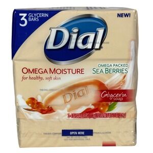 Dial Omega Moisture Sea Berries Glycerin Bar Soap 3-Pack 4oz Bars New Unisex NOS